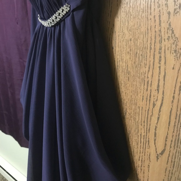 David’s Bridal Strapless Chiffon F19650 - Lapis - Picture 7 of 8
